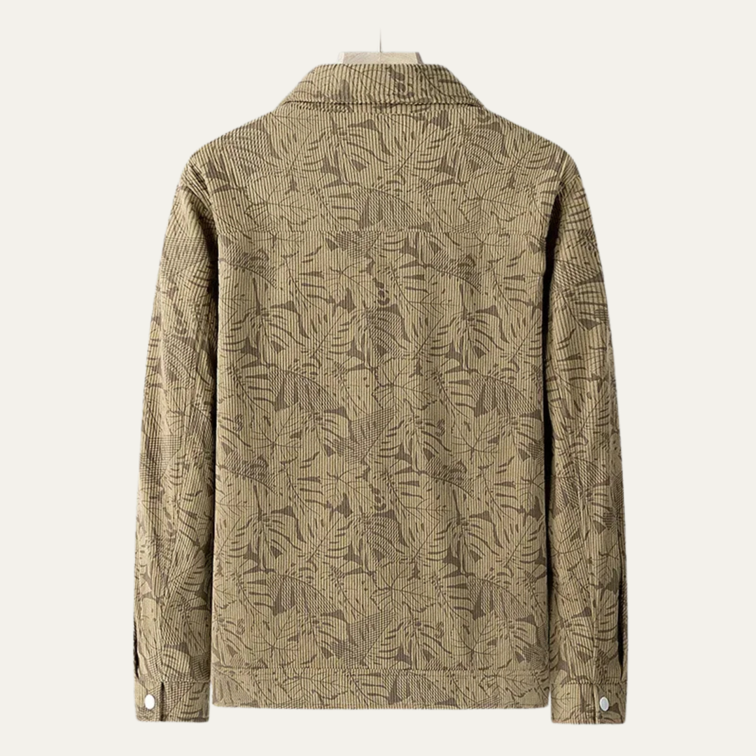 Heren overshirt | Lichte tussenjas met print en borstzakken