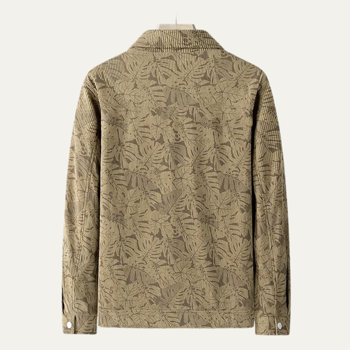 Heren overshirt | Lichte tussenjas met print en borstzakken