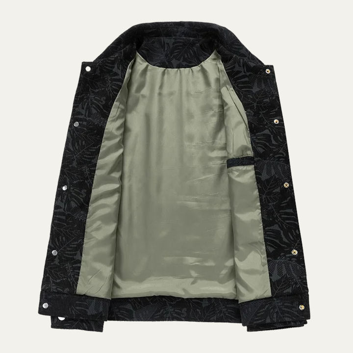 Heren overshirt | Lichte tussenjas met print en borstzakken