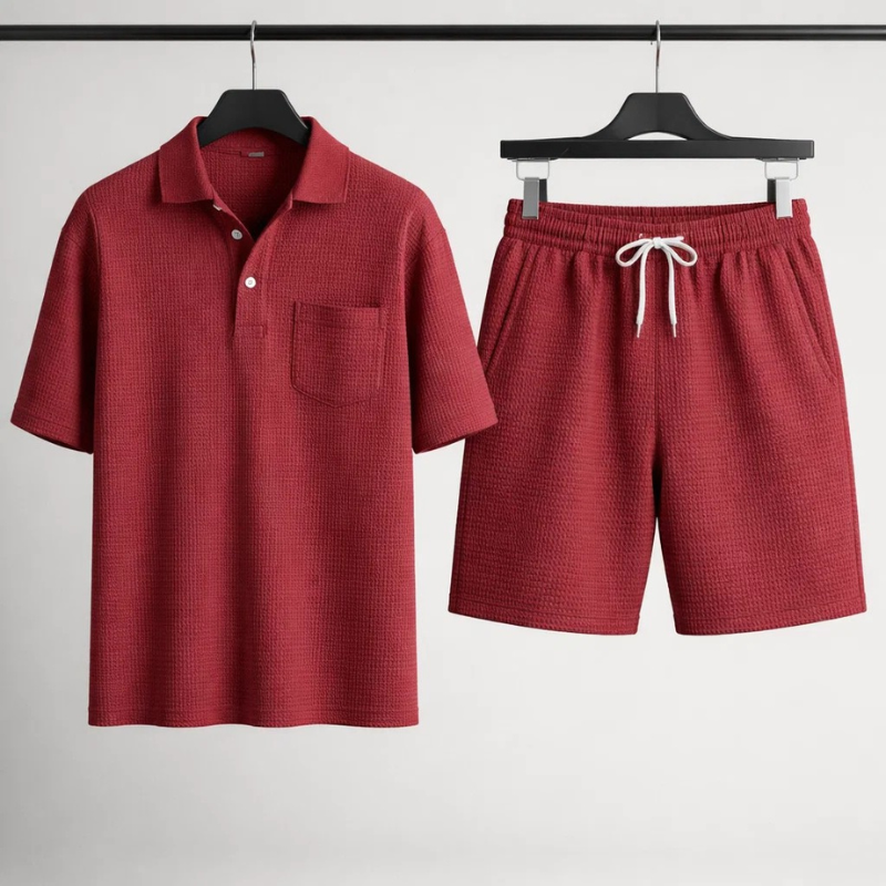 Heren set kleding | Luchtige set met shirt en korte broek