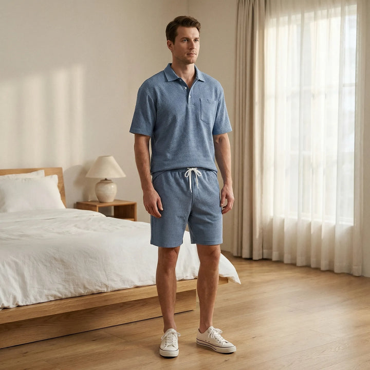 Heren set kleding | Luchtige set met shirt en korte broek