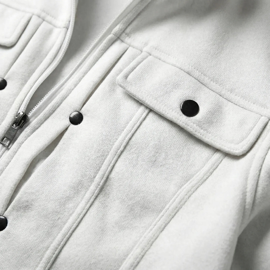 Heren tussenjas | Stoere jas met kraag, rits en borstzakken