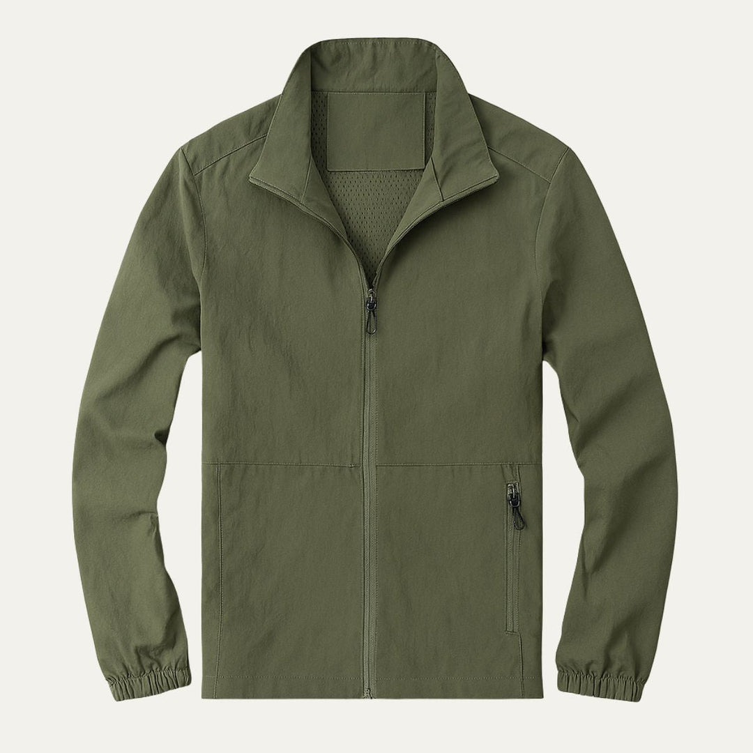 Heren windbreaker | Lichte zomerjas met rits en opstaande kraag