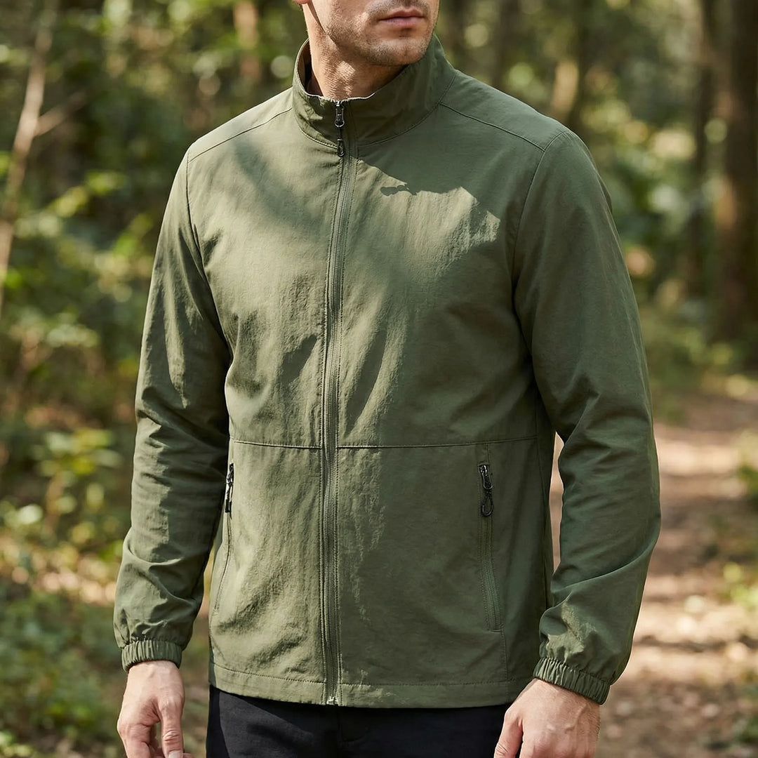 Heren windbreaker | Lichte zomerjas met rits en opstaande kraag