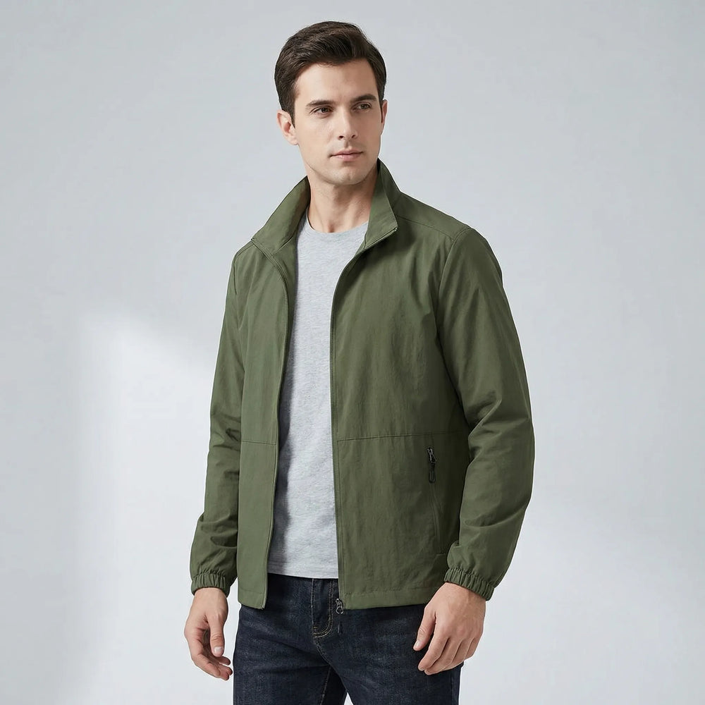 Heren windbreaker | Lichte zomerjas met rits en opstaande kraag