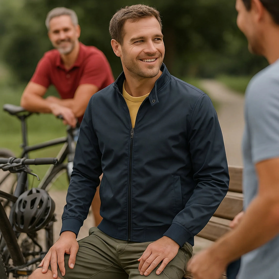 Heren zomerjas | Lichte sportieve jas met rits en casual look
