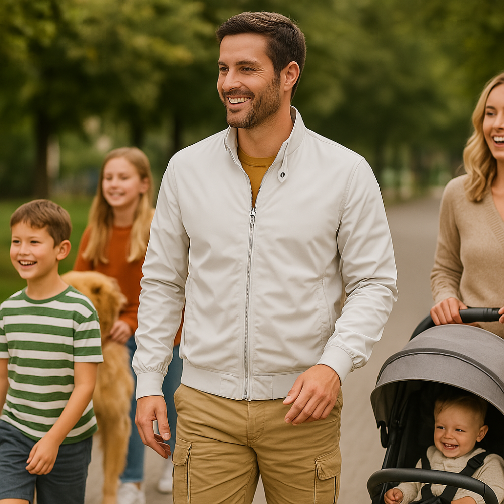 Heren zomerjas | Lichte sportieve jas met rits en casual look