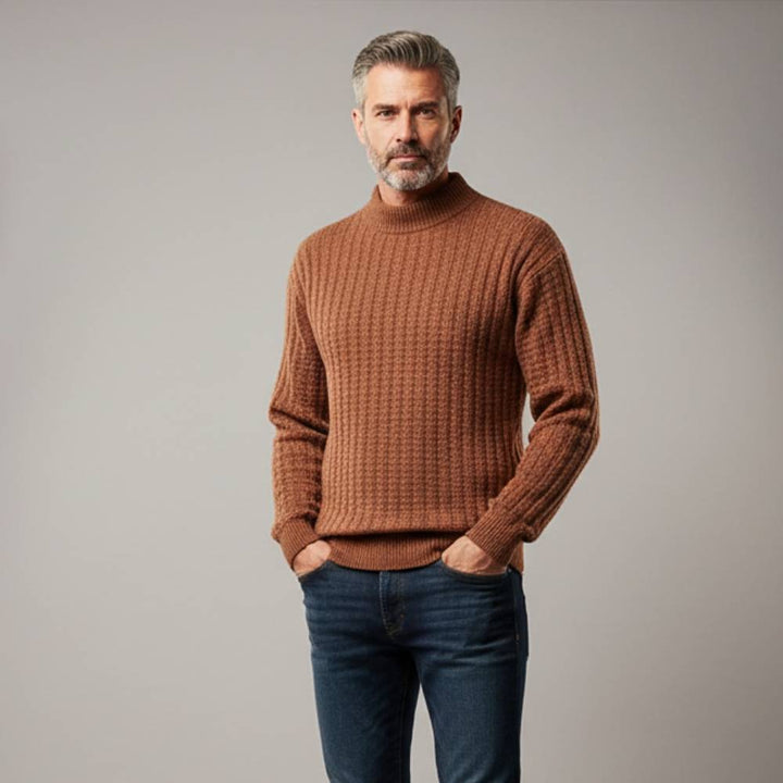 Heren trui | Gebreide ronde hals sweater