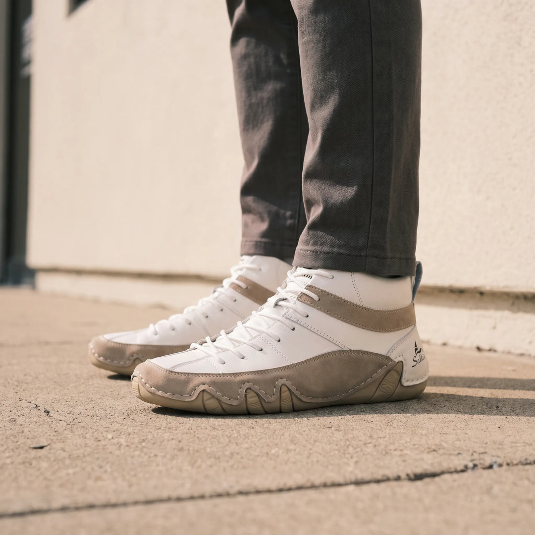 Hoge sneakers heren | Casual veterschoenen