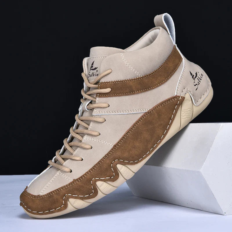 Hoge sneakers heren | Casual veterschoenen