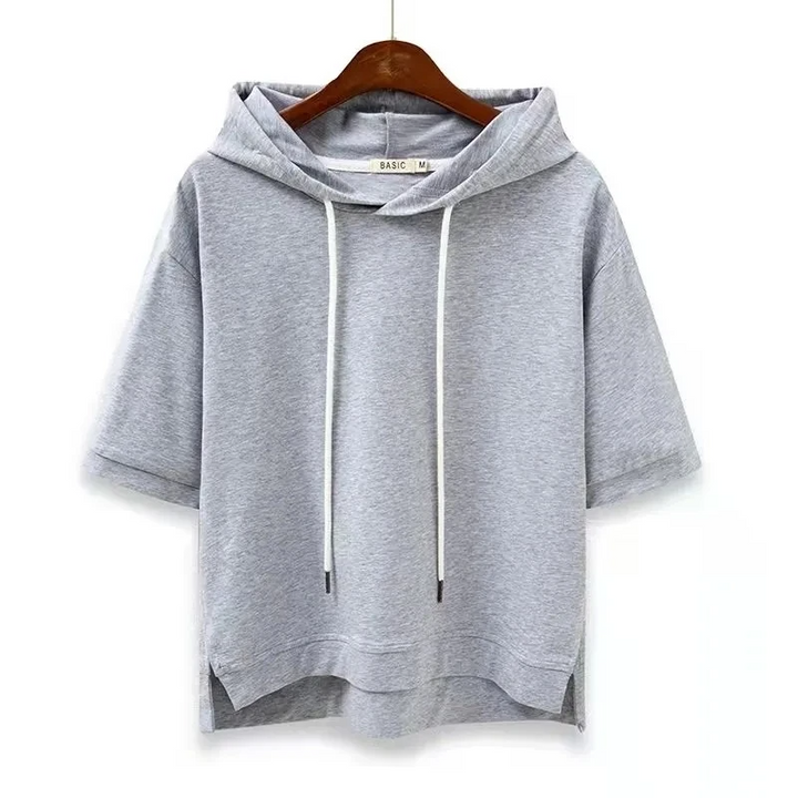 Hoodie dames | Korte mouw pullover met capuchon