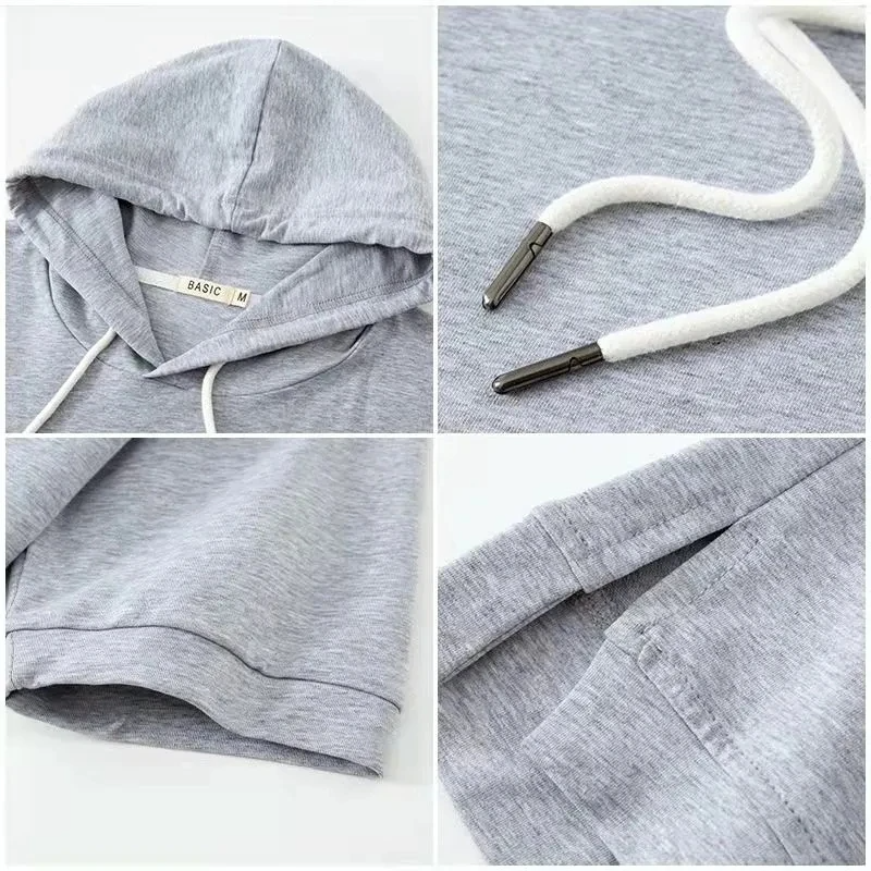 Hoodie dames | Korte mouw pullover met capuchon