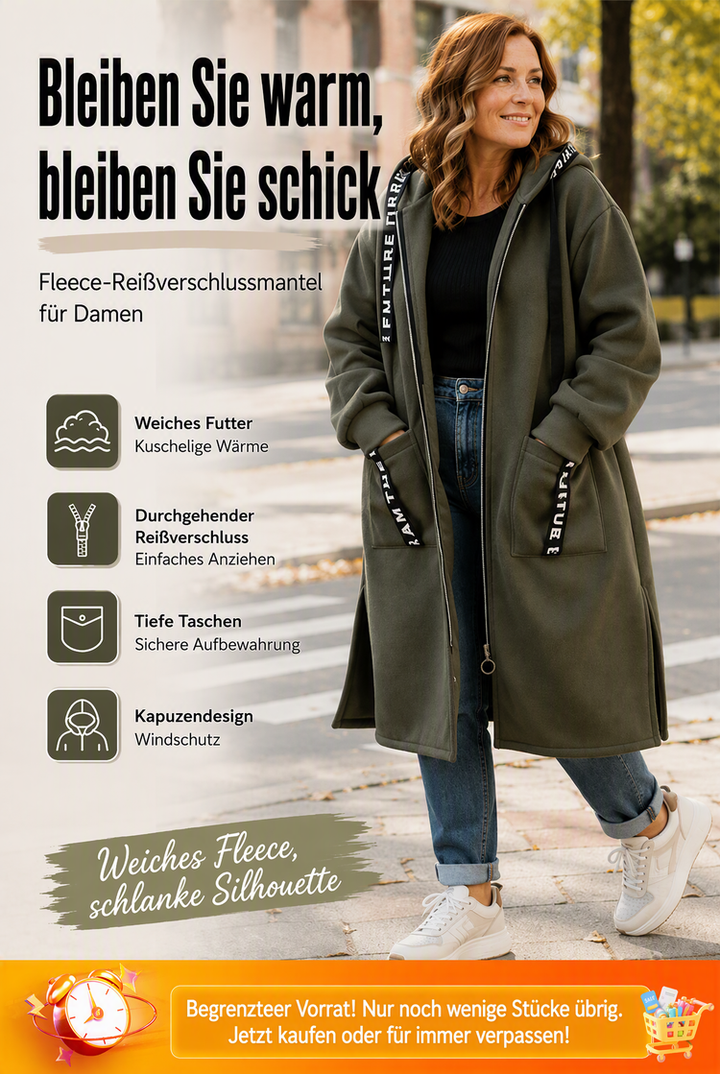 Hoodie dames | Lang oversized model met rits en capuchon