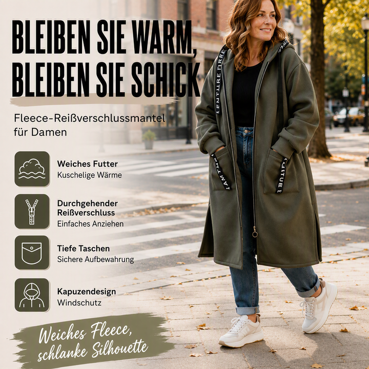 Hoodie dames | Lang oversized model met rits en capuchon
