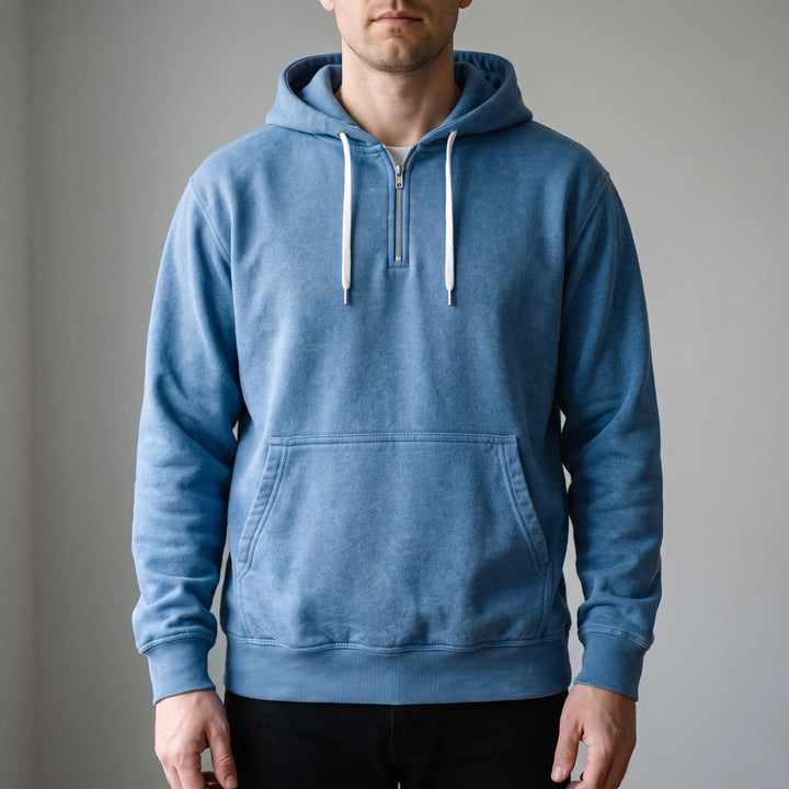 Hoodie heren | Half zip sweater met capuchon