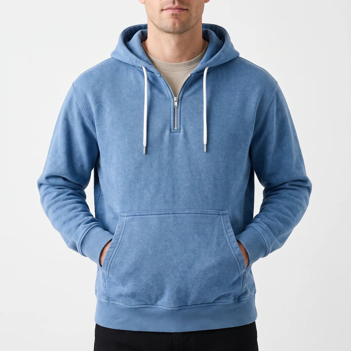 Hoodie heren | Half zip sweater met capuchon
