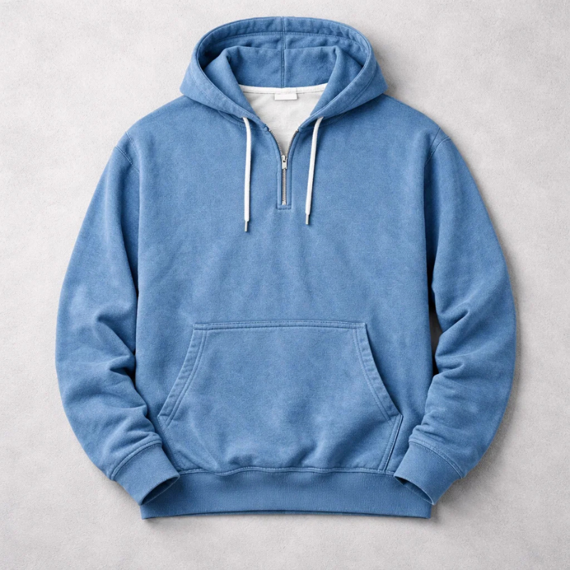 Hoodie heren | Half zip sweater met capuchon