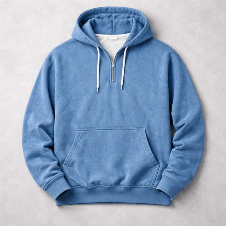 Hoodie heren | Half zip sweater met capuchon