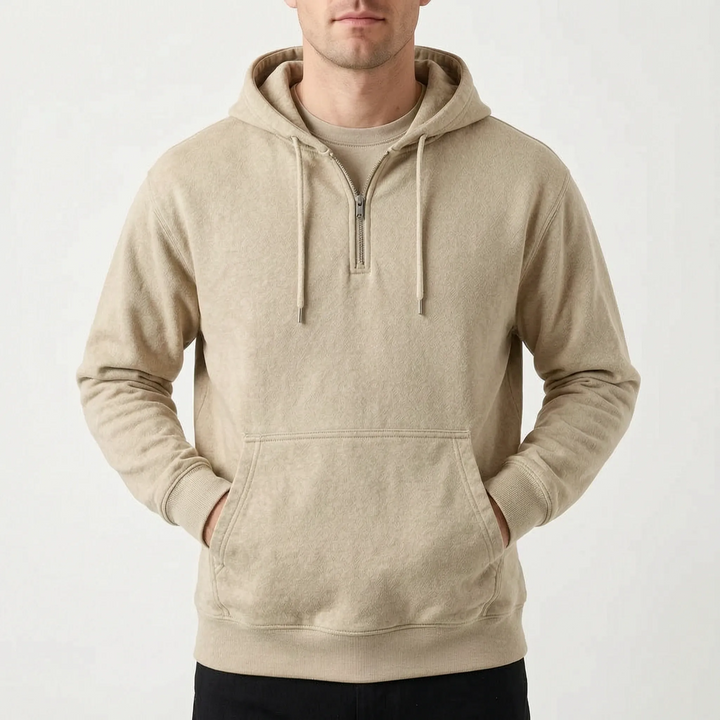 Hoodie heren | Half zip sweater met capuchon