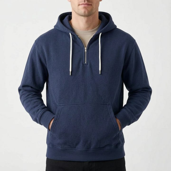Hoodie heren | Half zip sweater met capuchon
