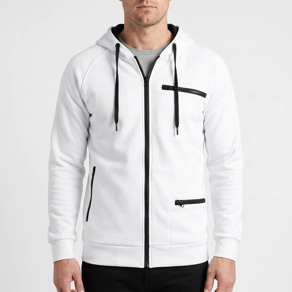 Hoodie heren | Vest met capuchon, ritssluiting en ritszakken