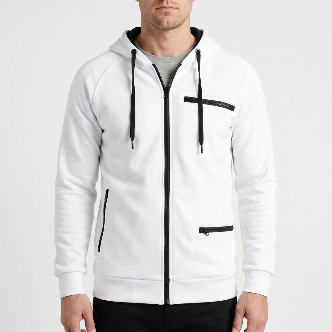 Hoodie heren | Vest met capuchon, ritssluiting en ritszakken