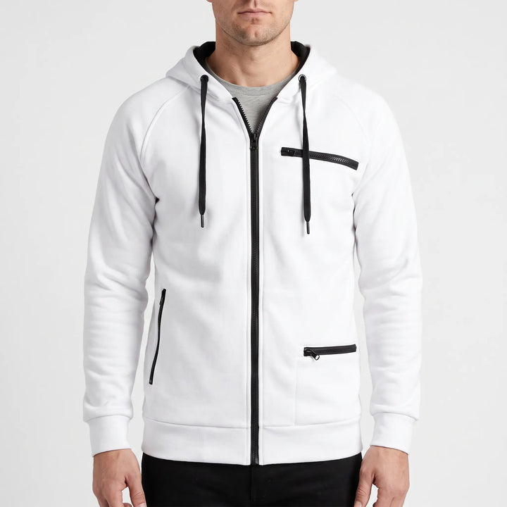 Hoodie heren | Vest met capuchon, ritssluiting en ritszakken