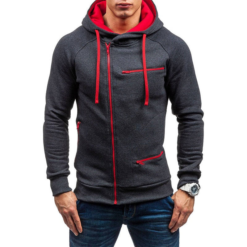 Hoodie heren | Vest met capuchon, ritssluiting en ritszakken