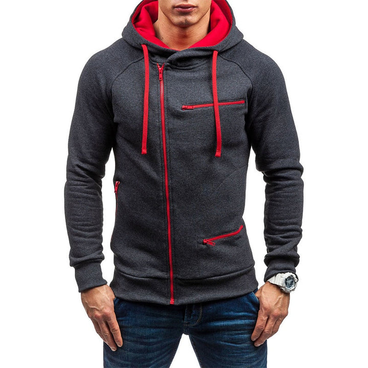 Hoodie heren | Vest met capuchon, ritssluiting en ritszakken