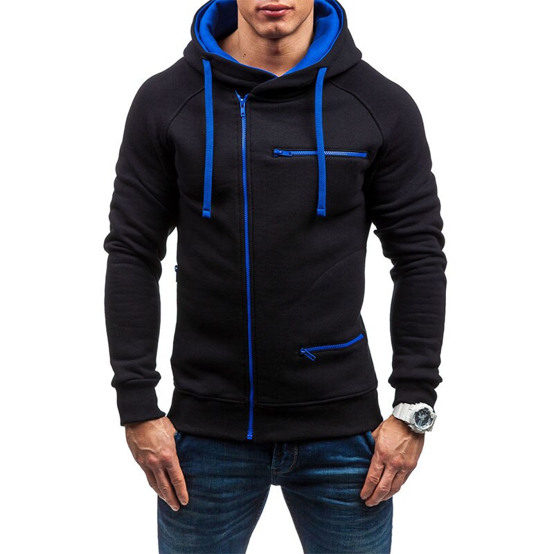 Hoodie heren | Vest met capuchon, ritssluiting en ritszakken