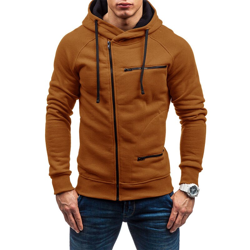 Hoodie heren | Vest met capuchon, ritssluiting en ritszakken
