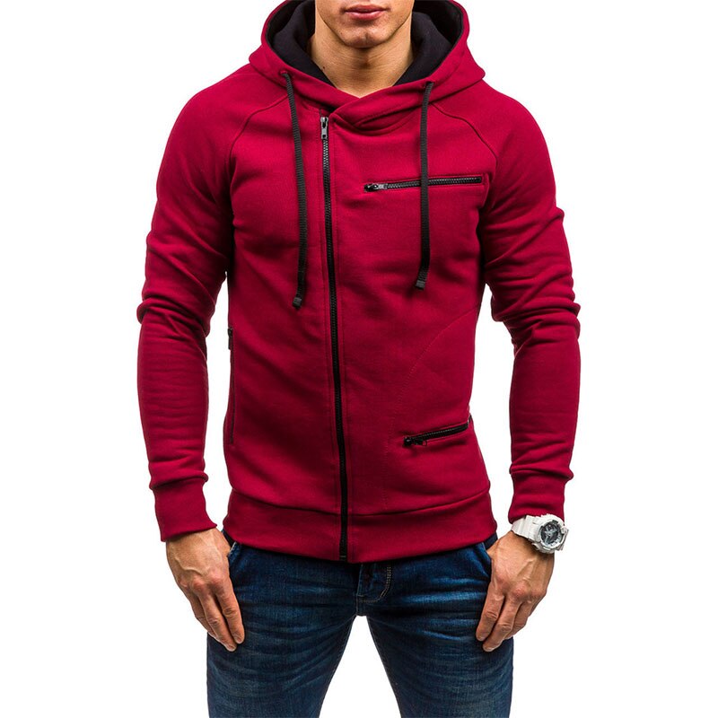 Hoodie heren | Vest met capuchon, ritssluiting en ritszakken