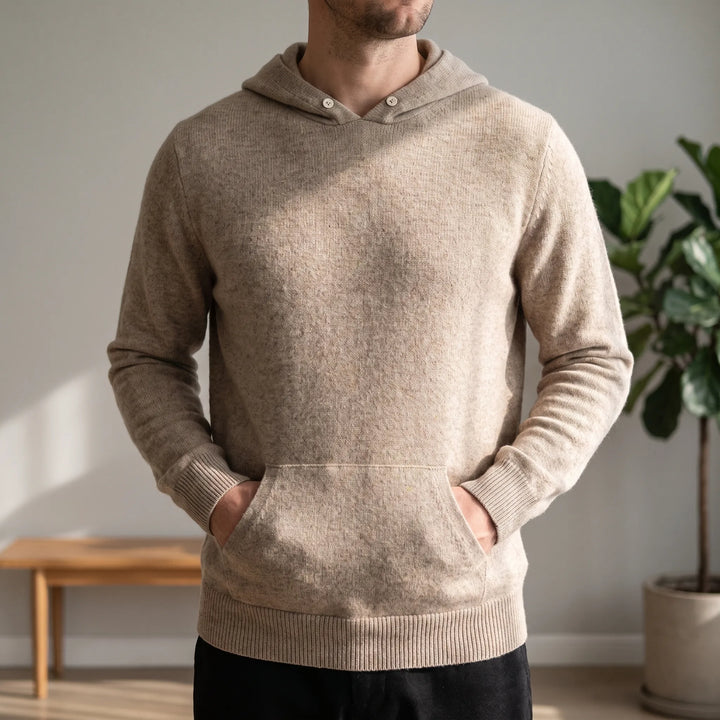 Hoodie heren | Wollen trui met capuchon