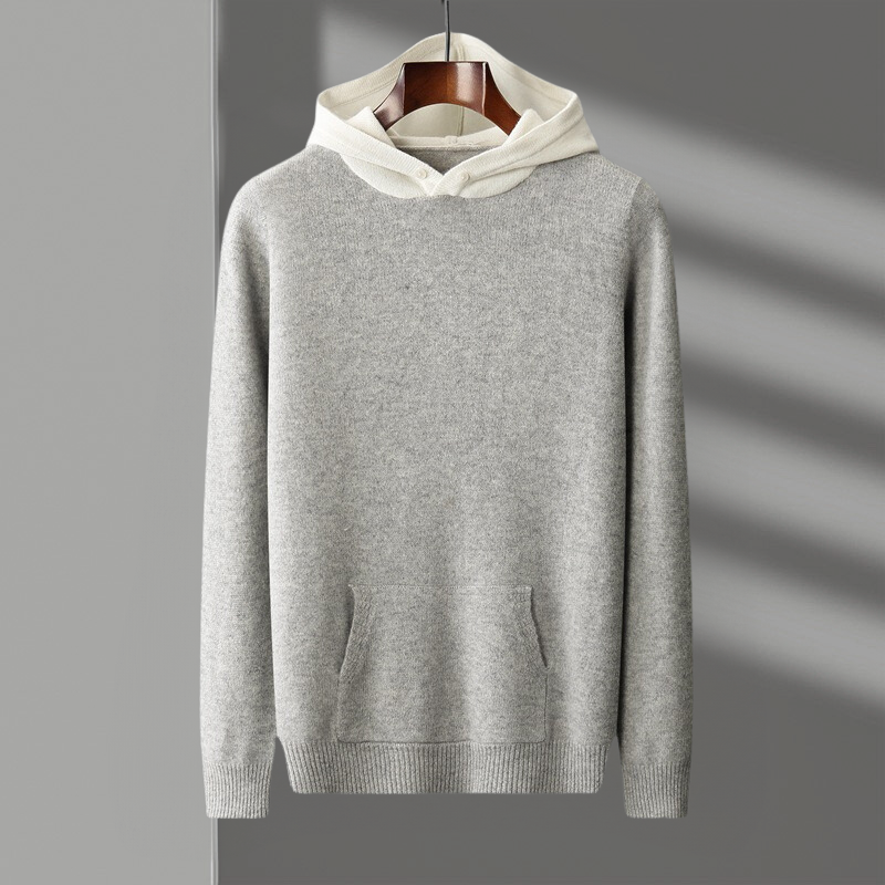 Hoodie heren | Wollen trui met capuchon