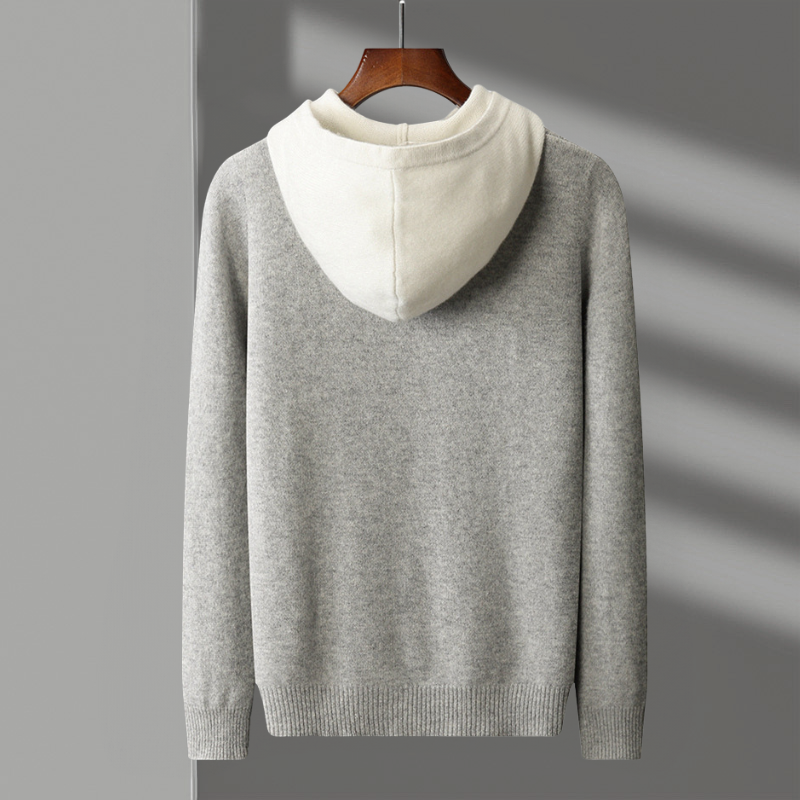 Hoodie heren | Wollen trui met capuchon