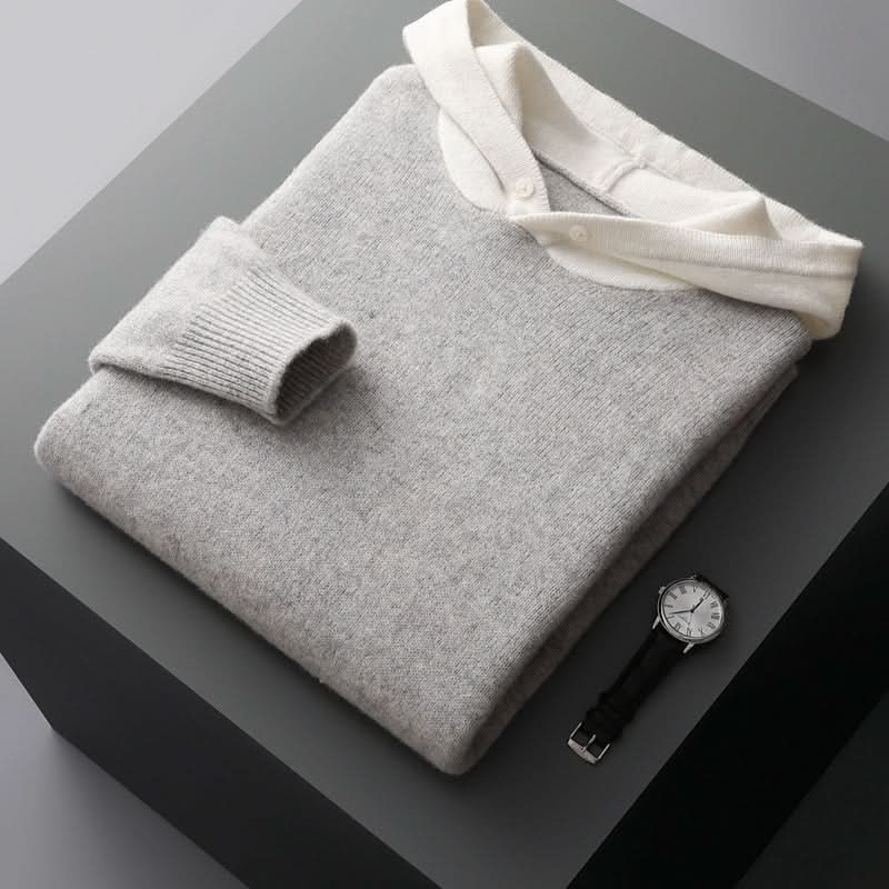 Hoodie heren | Wollen trui met capuchon