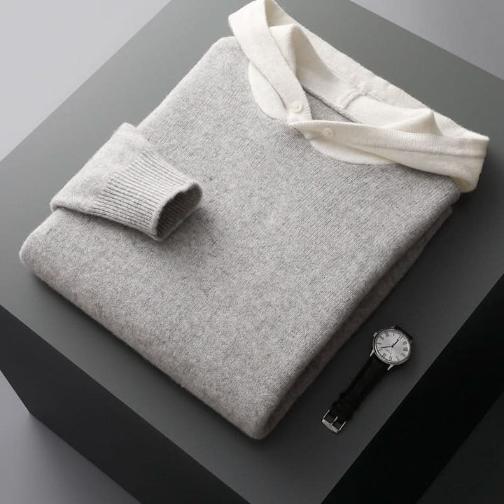 Hoodie heren | Wollen trui met capuchon