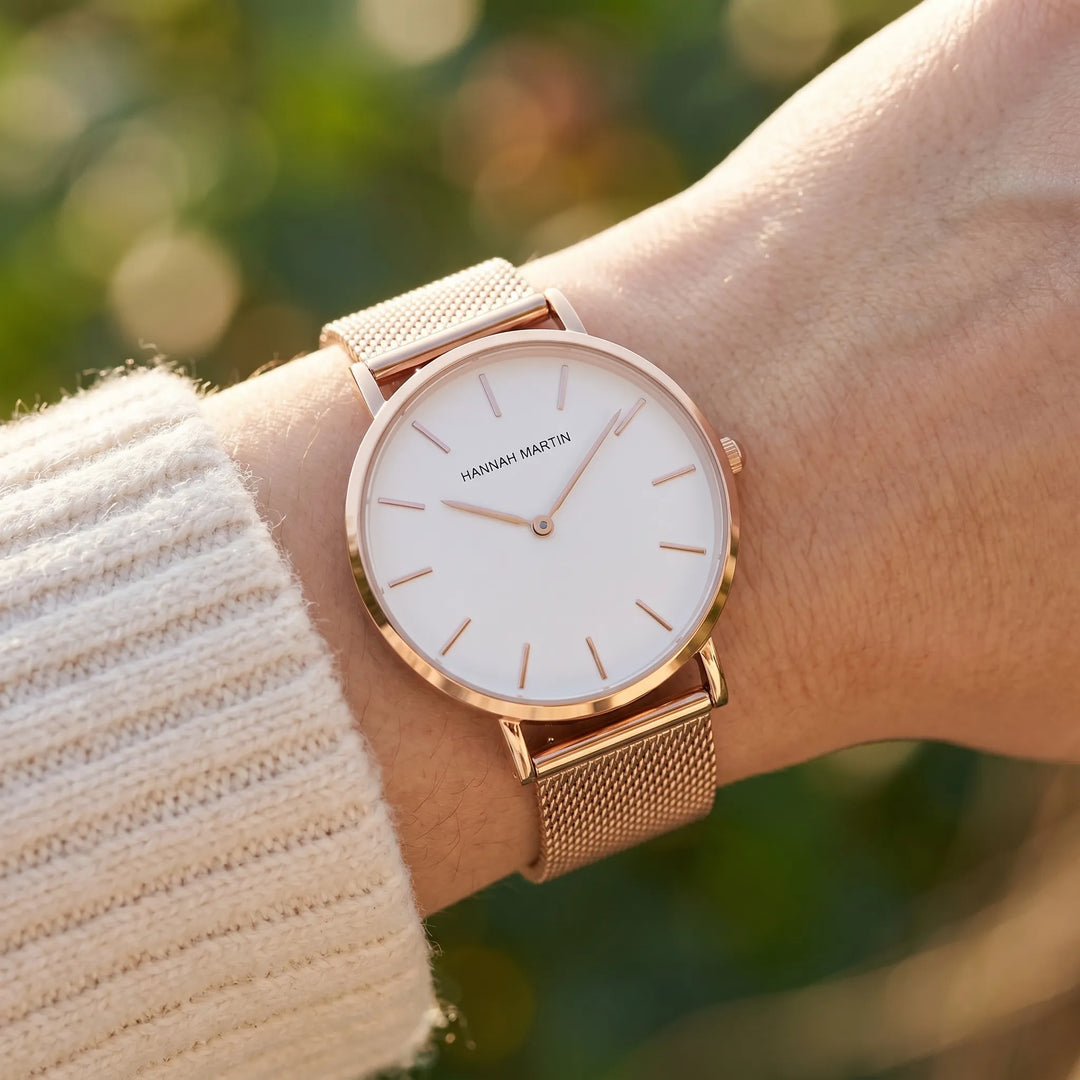 Horloge dames | Elegant horloge titanium look