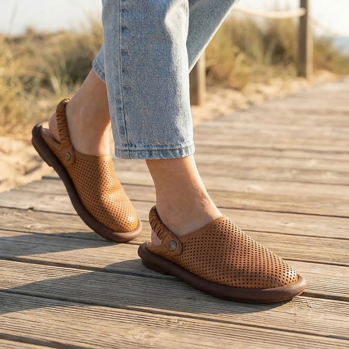Instappers dames | Comfortabele clogs met perforatie en band