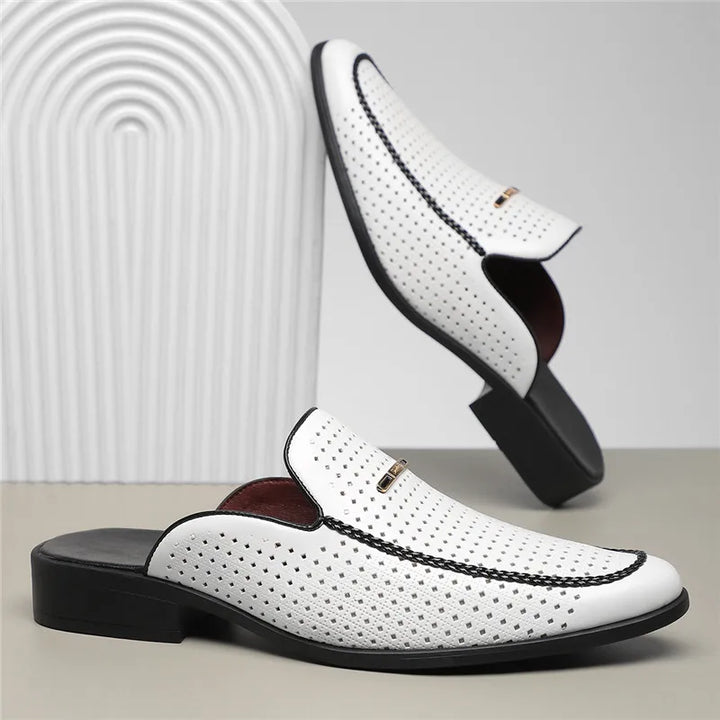 Instappers heren | Loafers met perforatie en lage hak