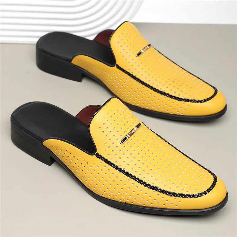 Instappers heren | Loafers met perforatie en lage hak