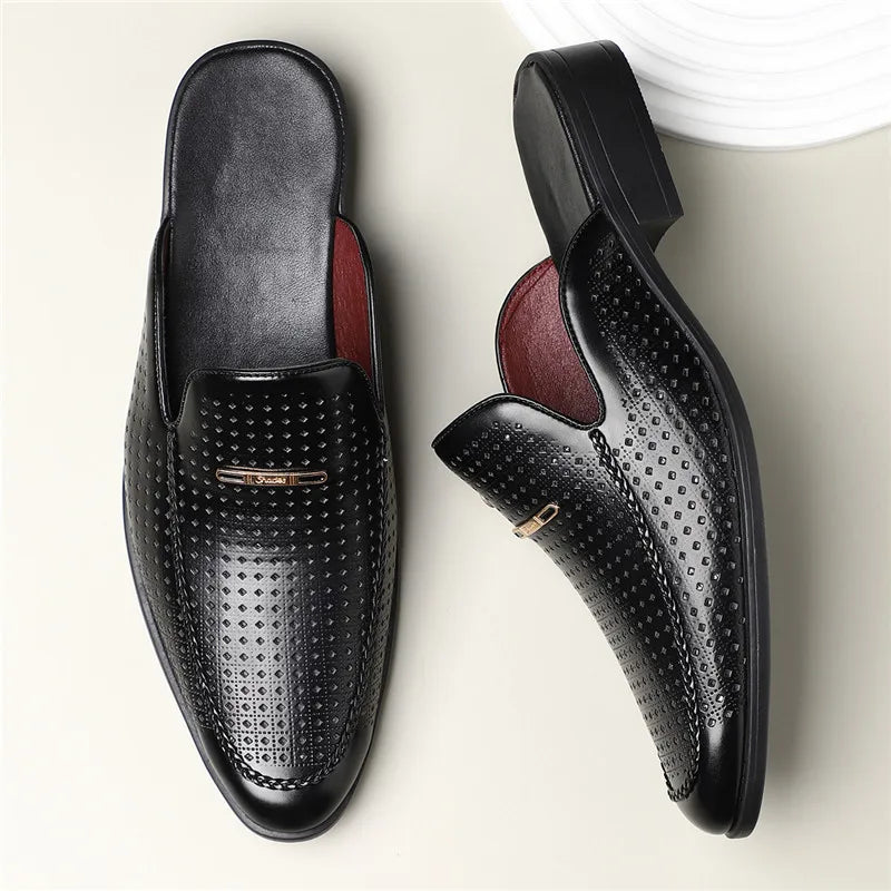 Instappers heren | Loafers met perforatie en lage hak