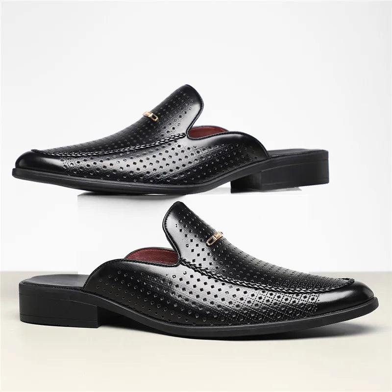 Instappers heren | Loafers met perforatie en lage hak