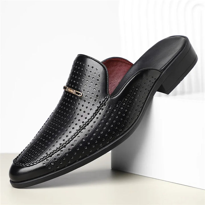 Instappers heren | Loafers met perforatie en lage hak