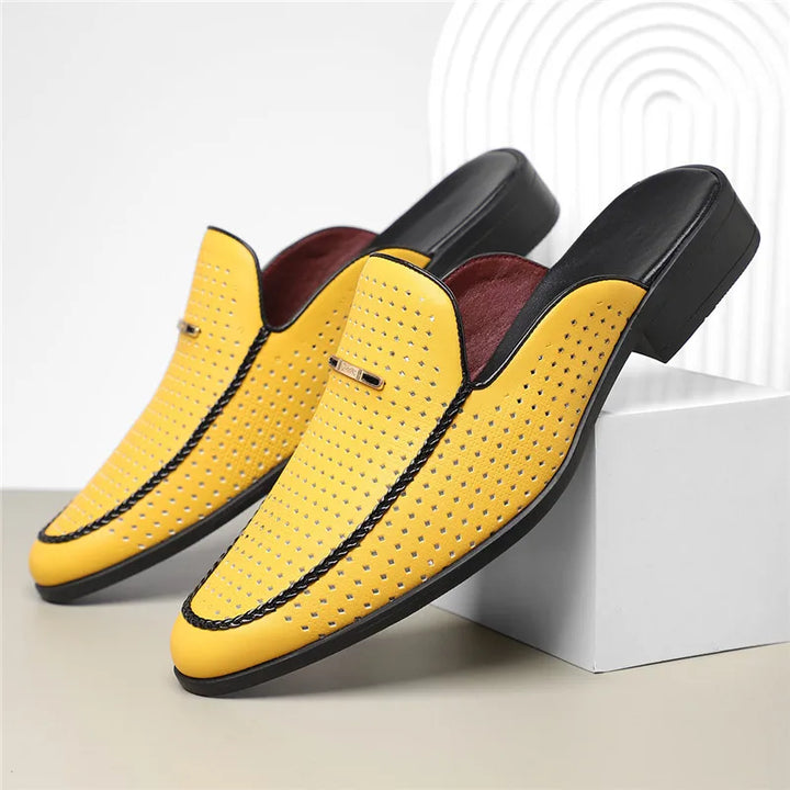 Instappers heren | Loafers met perforatie en lage hak
