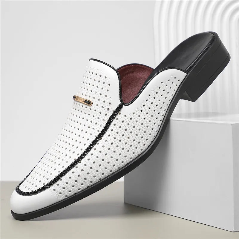 Instappers heren | Loafers met perforatie en lage hak