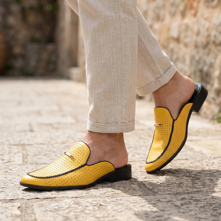 Instappers heren | Loafers met perforatie en lage hak