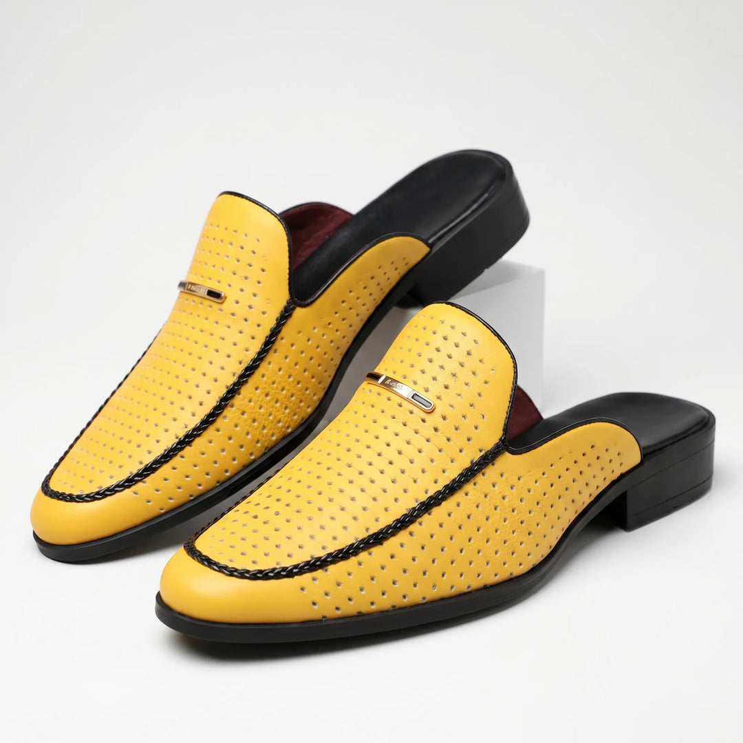 Instappers heren | Loafers met perforatie en lage hak