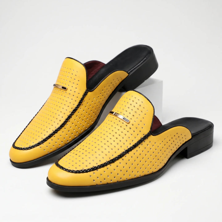 Instappers heren | Loafers met perforatie en lage hak