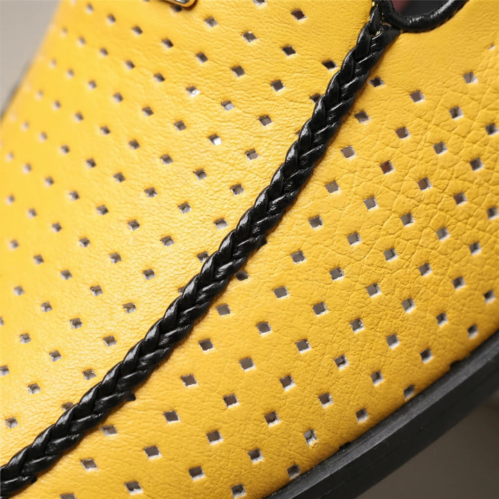 Instappers heren | Loafers met perforatie en lage hak